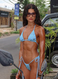 Delora Tie Side Cheeky Bikini Bottoms Blue