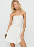 Alaini Strapless Knit Mini Dress White