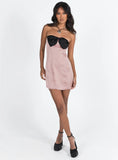 Kesy Bow Tie Mini Dress Pink Black