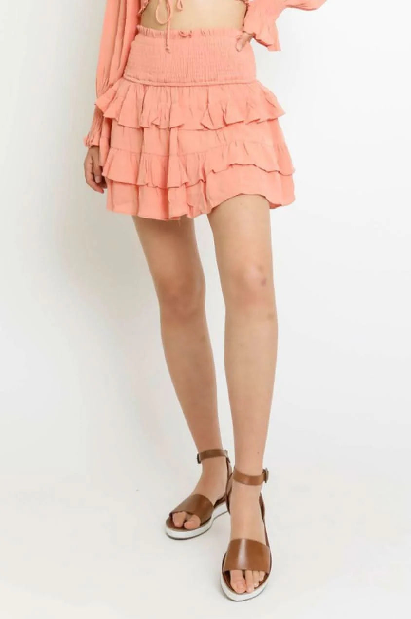 Give Me Fever Peach Sunset Two Piece Dress