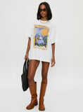 Tarot Card Oversized Graphic Top White Multi