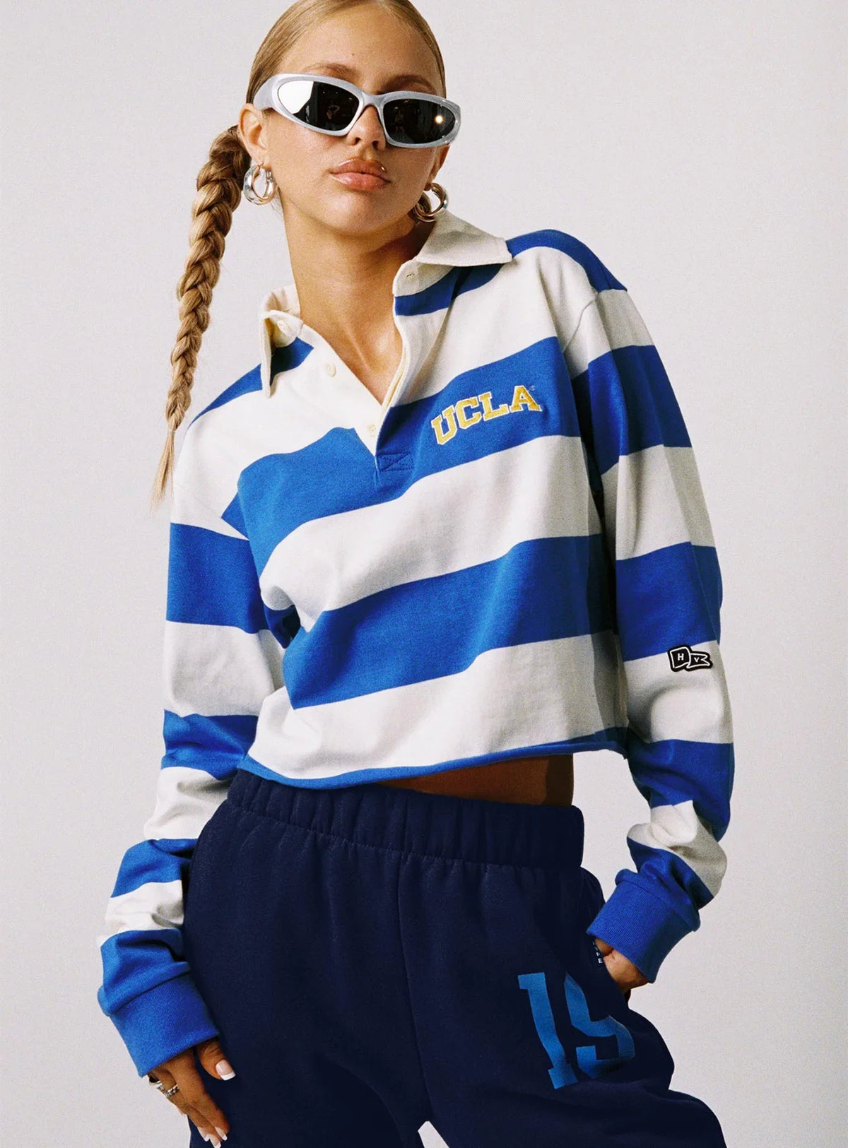 UCLA Rugby Polo Blue White