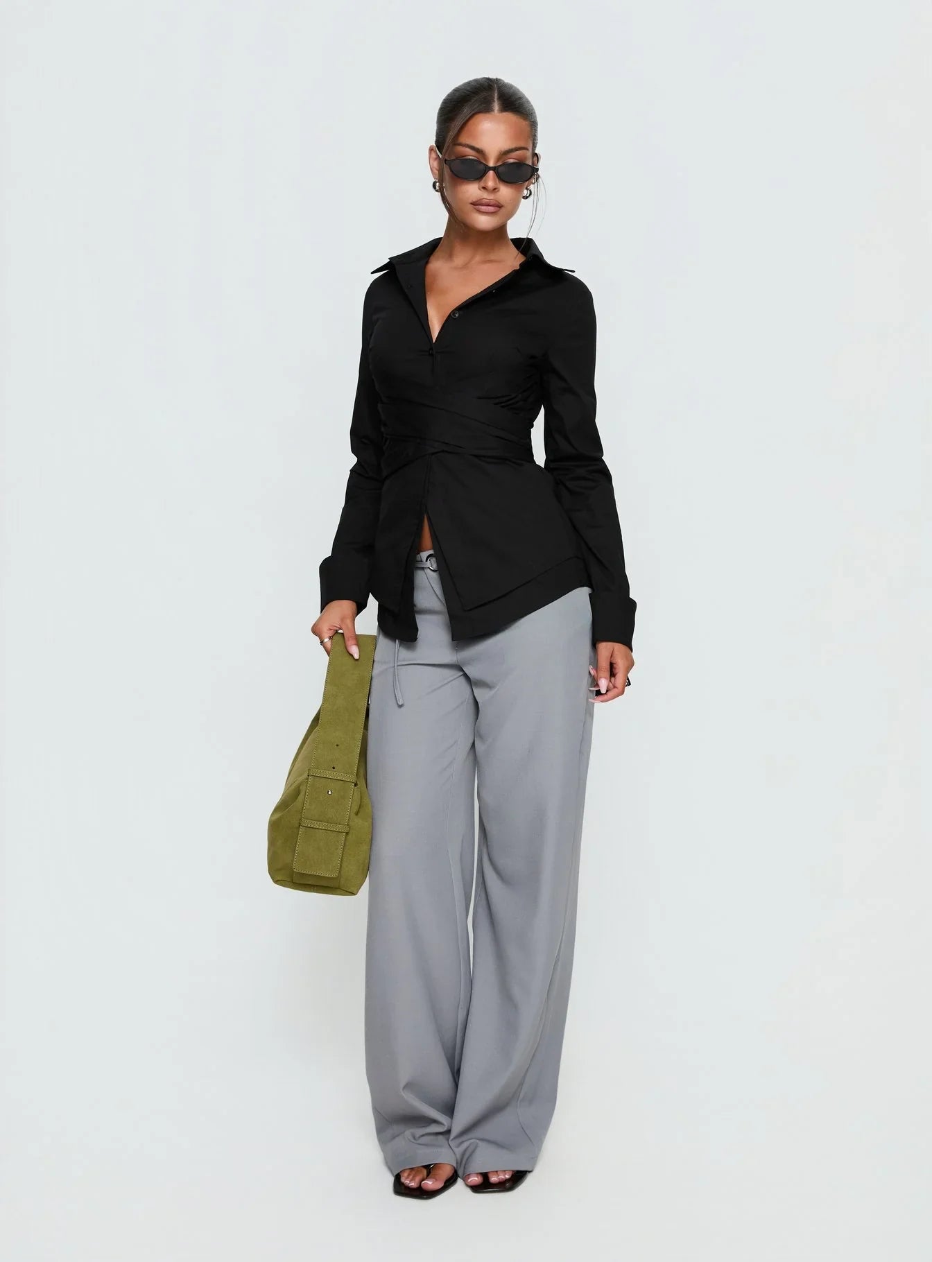 Shapeshifter Twist Long Sleeve Shirt Black