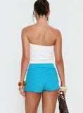 Jovian V Waist Terry Towelling Micro Shorts Blue Stripe