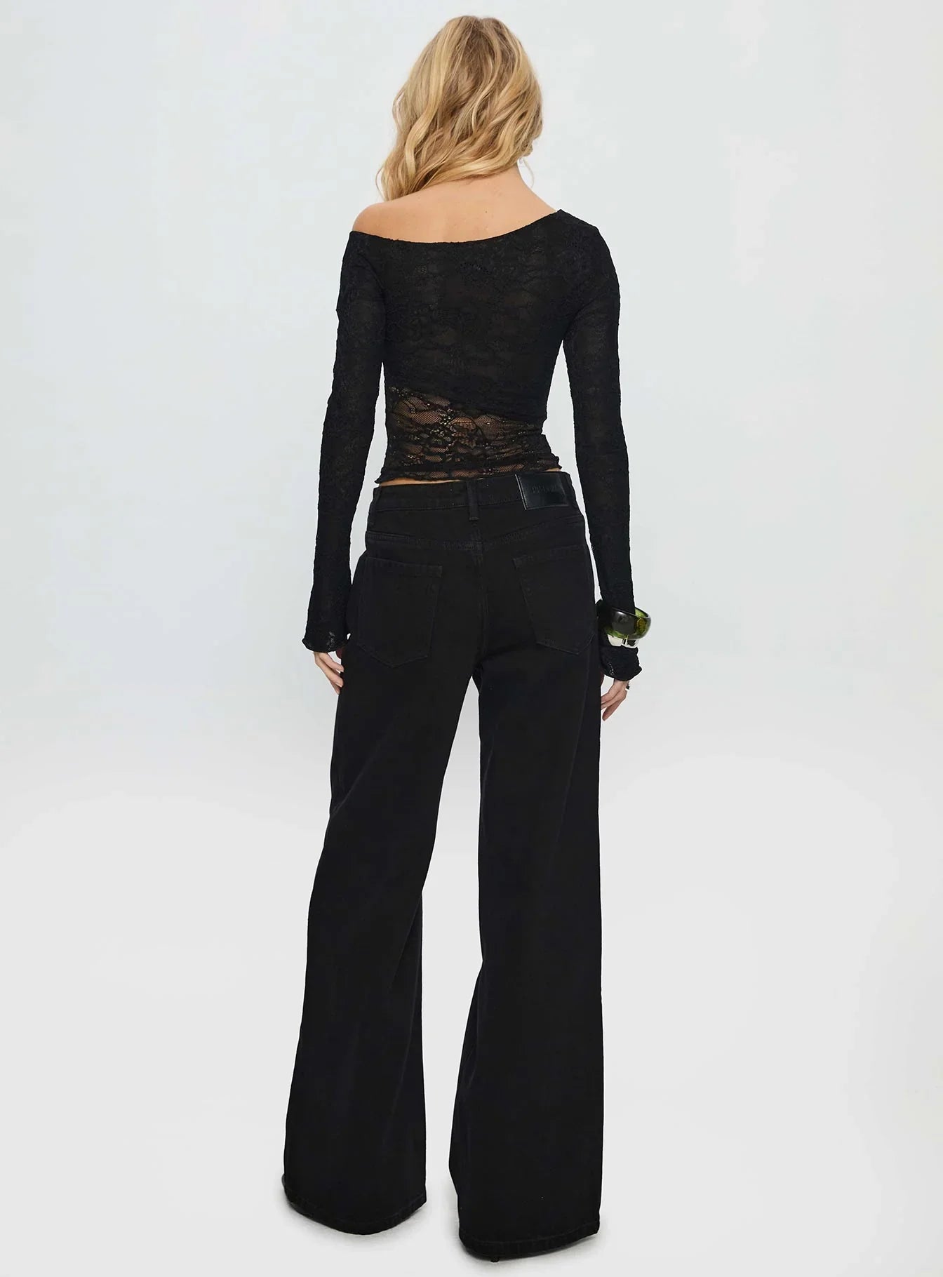 Mellowed Out Low Rise Straight Leg Jeans Washed Black