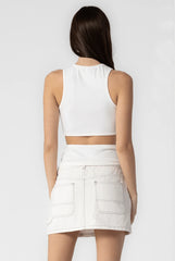 Tammie White Cargo Mini Skirt