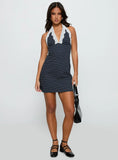 Pursuit Of Love Halter Mini Dress Navy