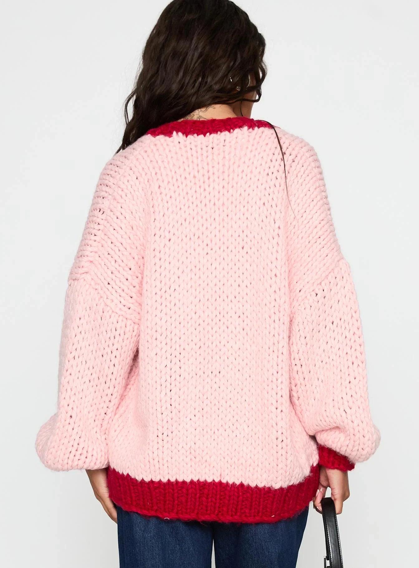 Lester Knit Cardigan Pink Red