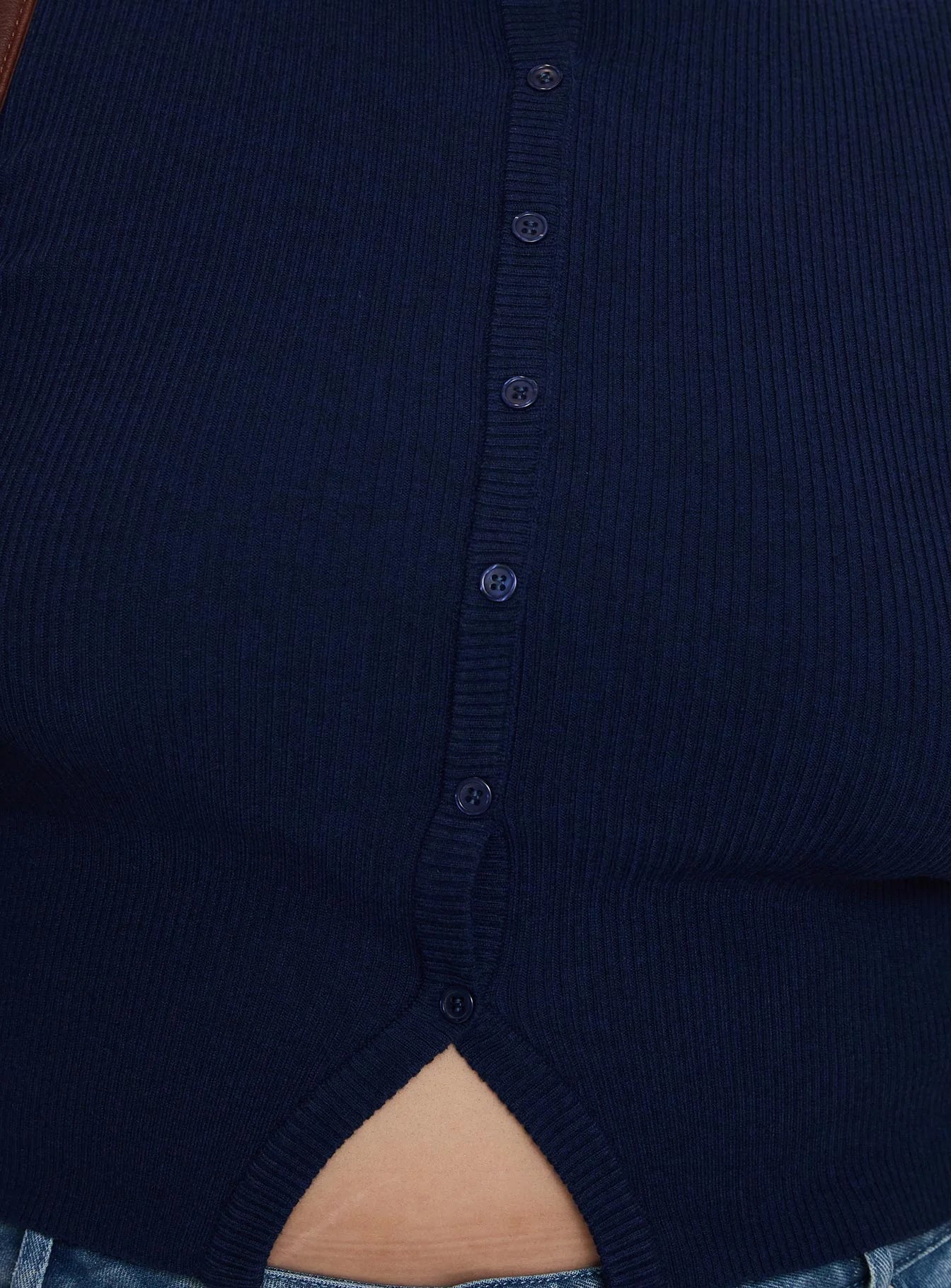 Suzu Sleeveless Knit Top Navy Curve