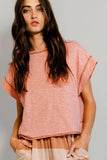 Bree Peach Open Back Tee