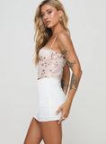 Karley Satin Low Waist Mini Skirt White