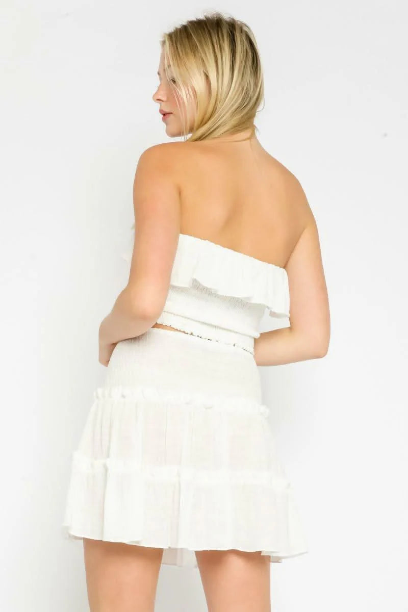 Take Me With You Optic White Two Piece Dress