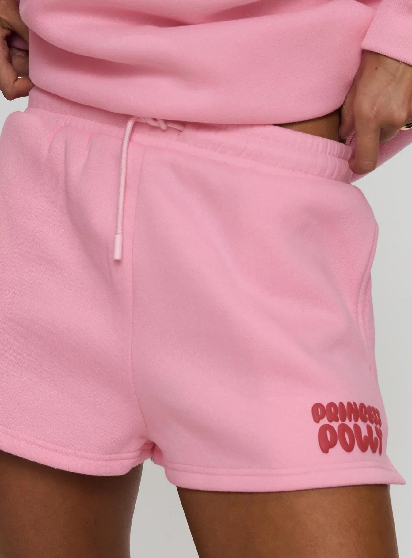 Princess Polly Sweat Short Bubble Text Pink Red