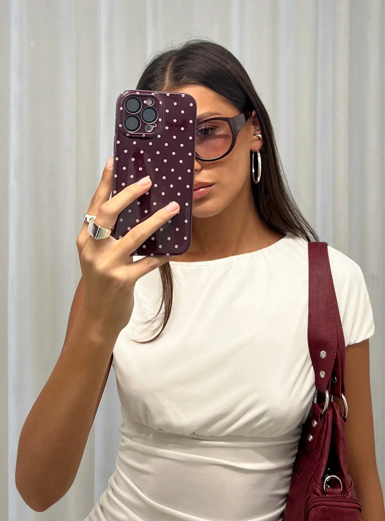 What You Wanted iphone Case Brown Polka Dot