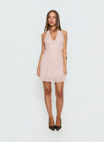 Miravelle Halter Frill Mini Dress Light Pink