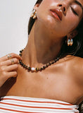 In Your Life Beaded Necklace Brown Pearl