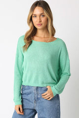 Micah Mint Cropped Knit Sweater