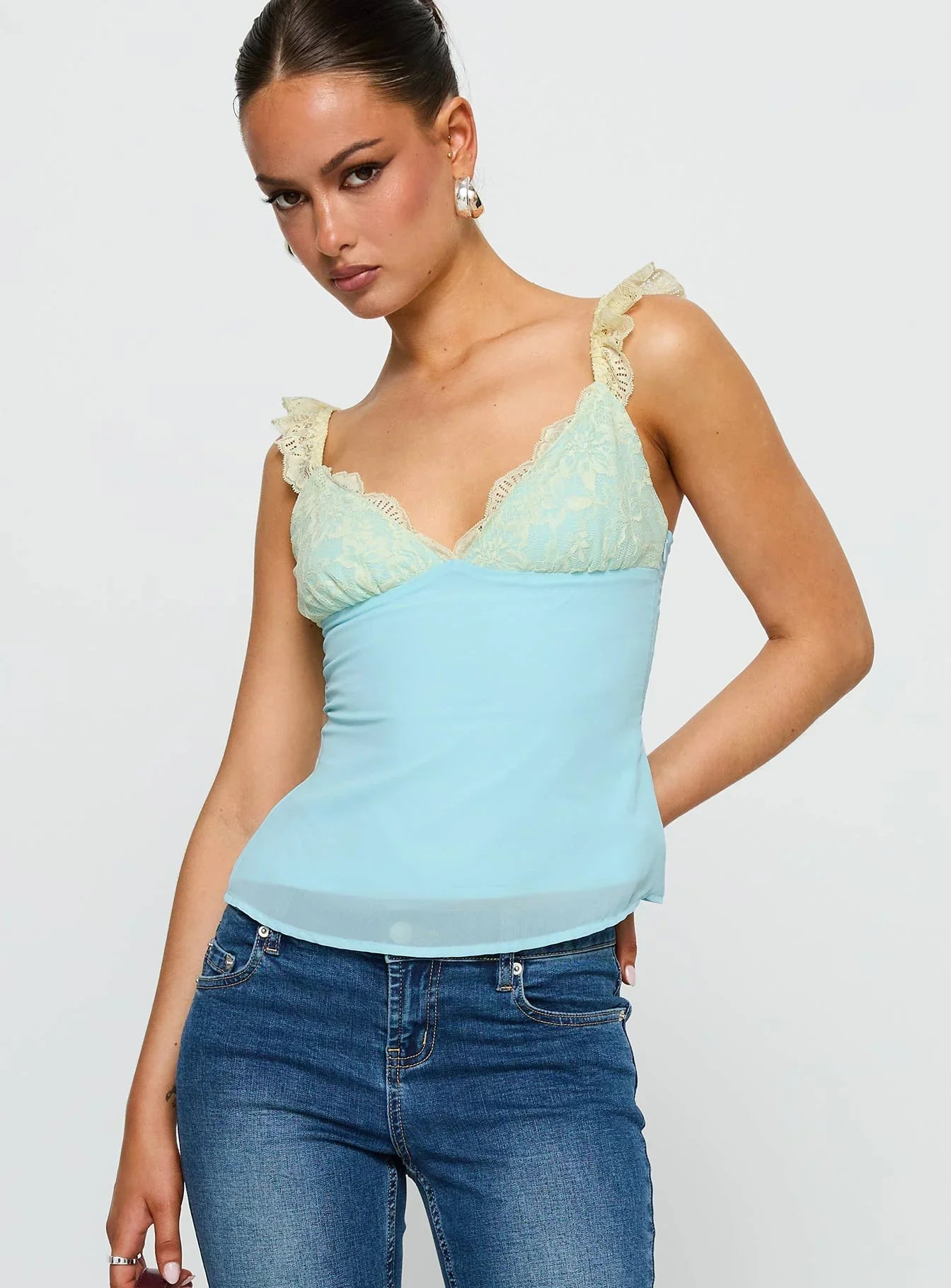 Delvonte Top Blue Yellow