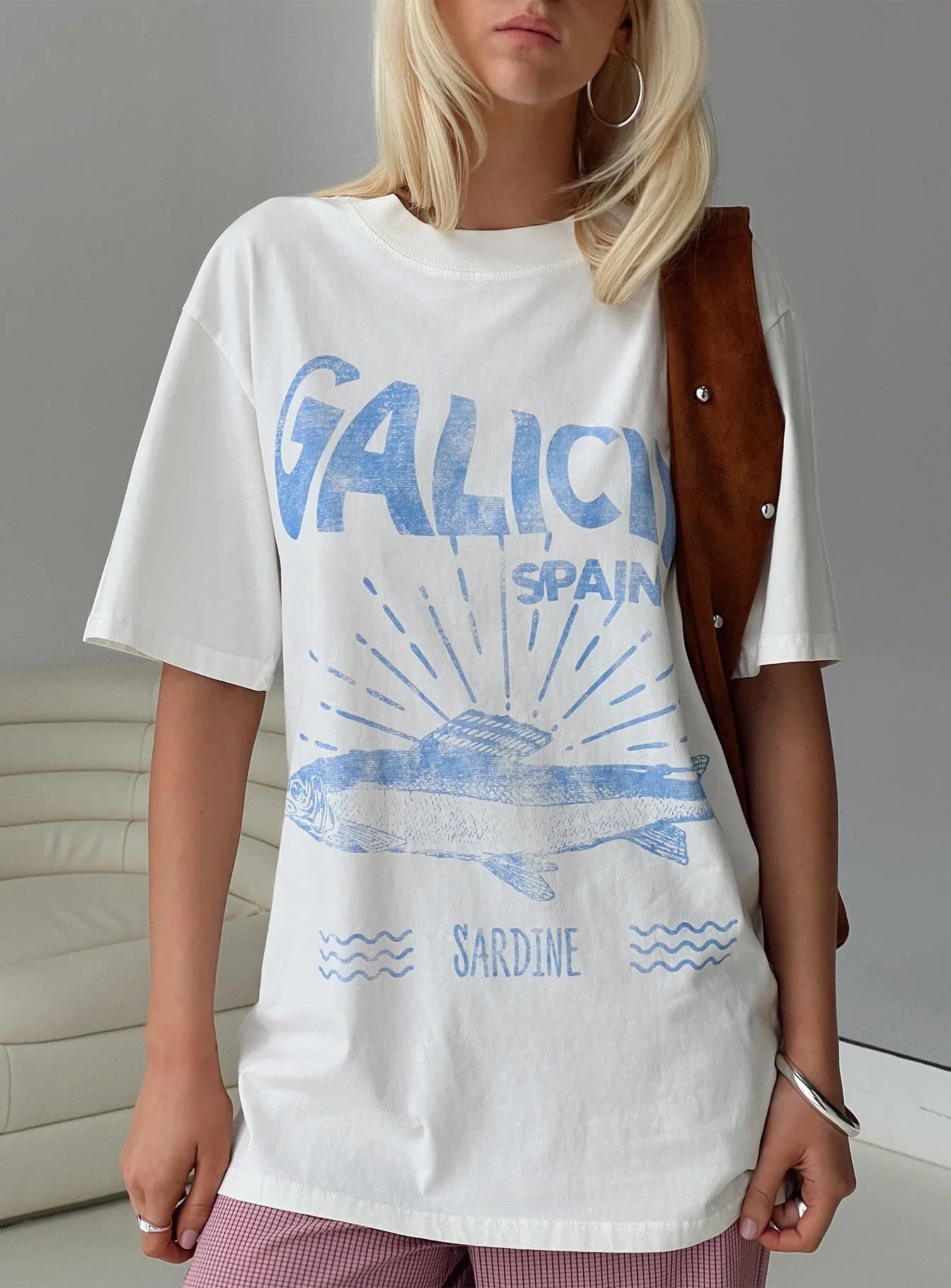 Galicia Spain Graphic Tee White Blue