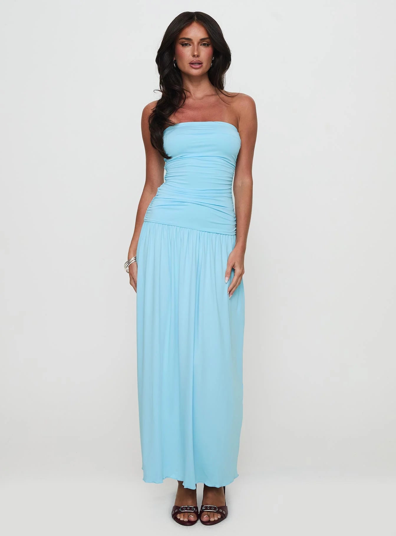 Glorie Strapless Maxi Dress Light Blue