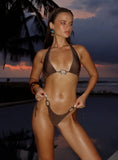 Fianna Hardware Tie Side Bikini Bottoms Brown