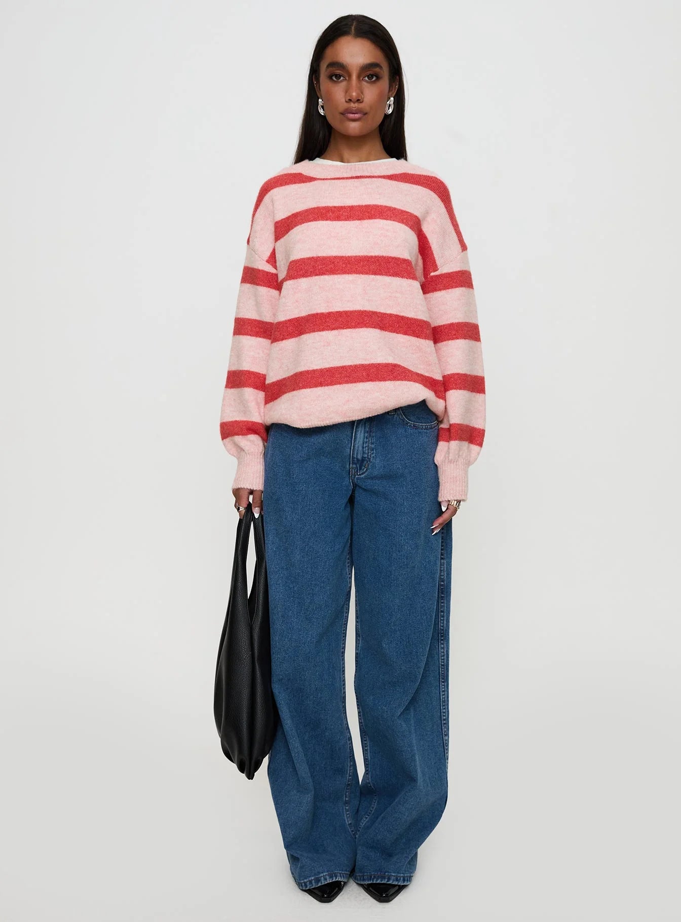 Ryanna Sweater Pink Red Stripe