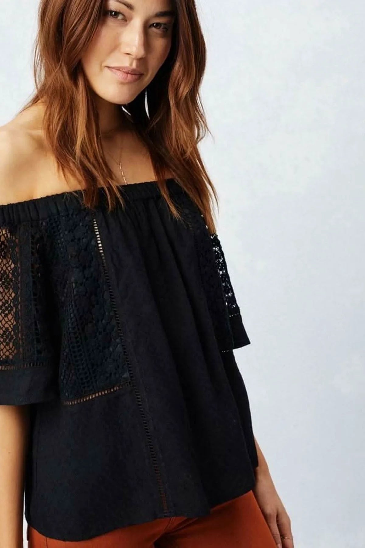 Bungalow Black Off the Shoulder Top