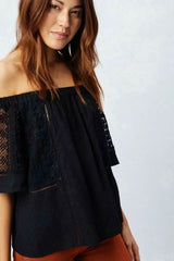 Bungalow Black Off the Shoulder Top