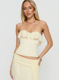 Holliann Strapless Frill Corset Top Butter