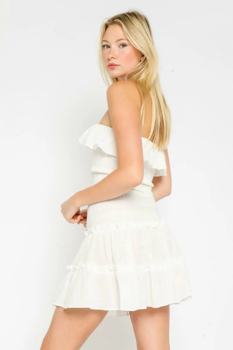 Take Me With You Optic White Two Piece Dress