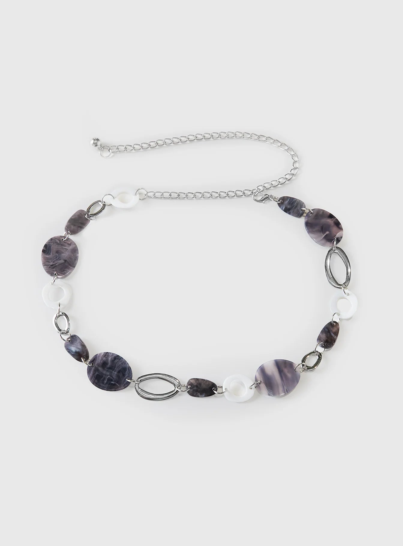 Felon Beaded Chain Belt Silver Black