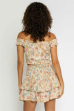 Lizza Taupe Floral Two Piece Ruffle Mini Dress