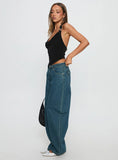 Juda Mid Rise Barrel Leg Jeans Mid Blue Wash