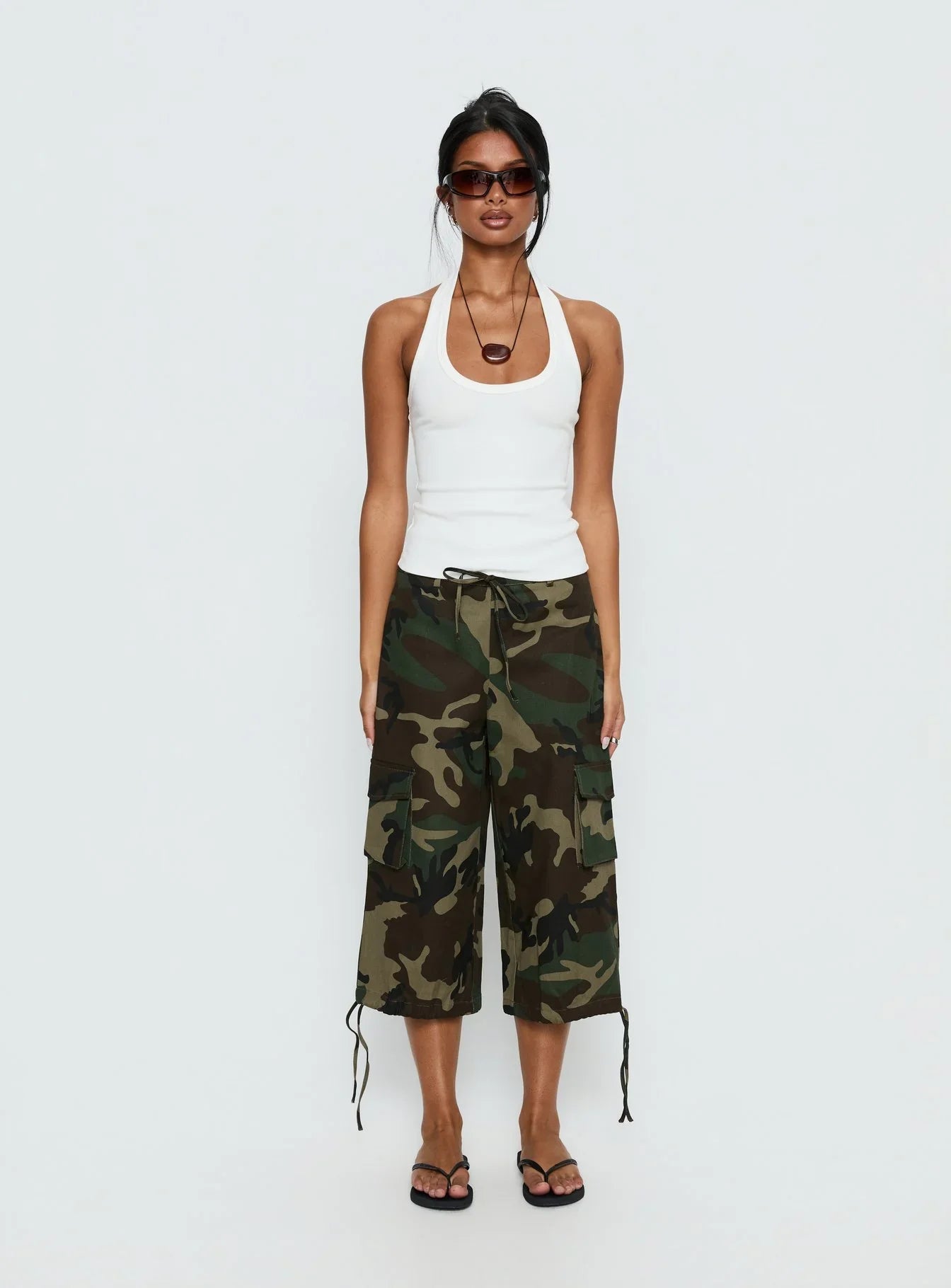 Baseline Scoop Halter Rib Tank White