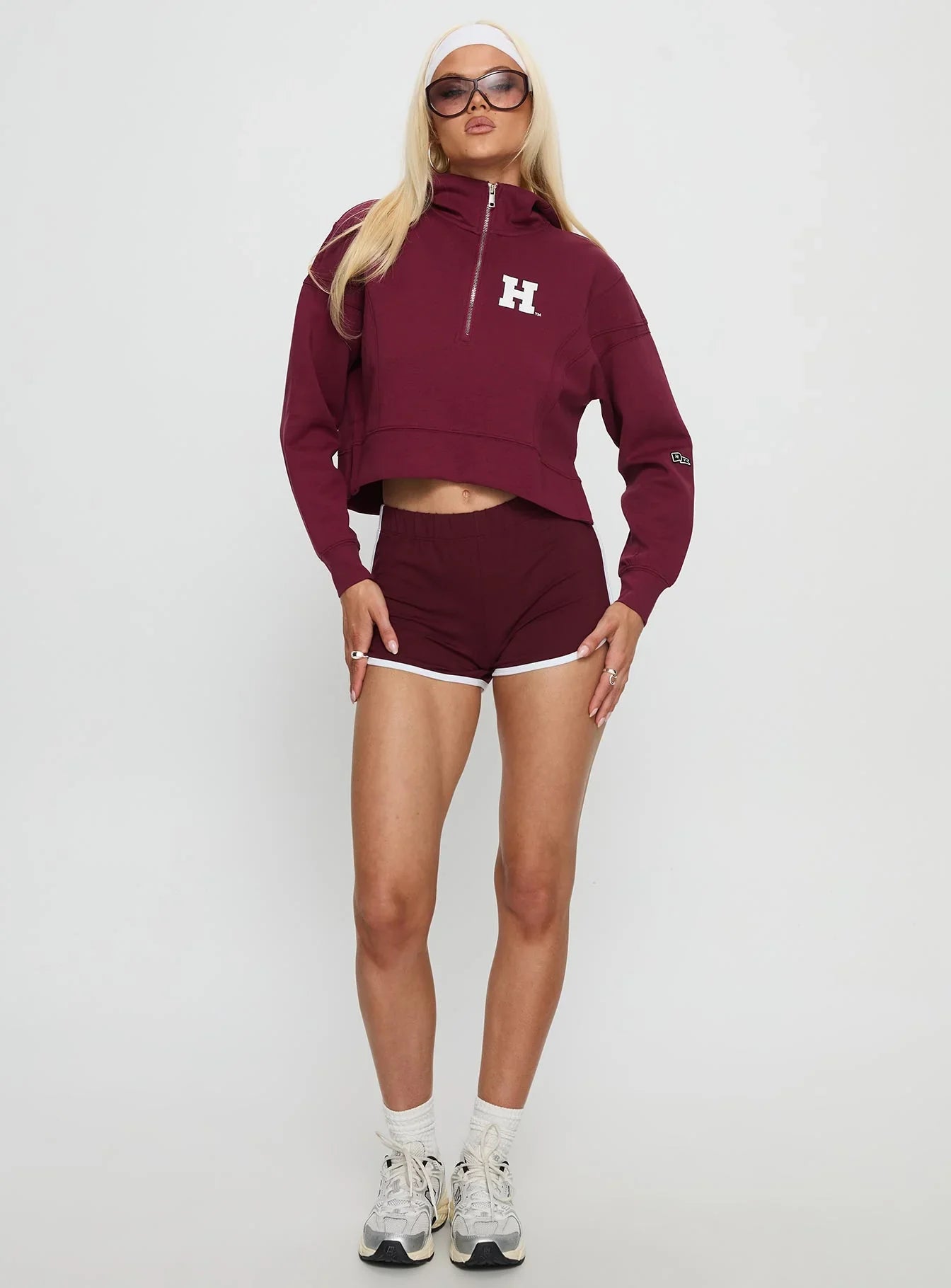 Harvard Buttersport Half zip Hoodie Crimson