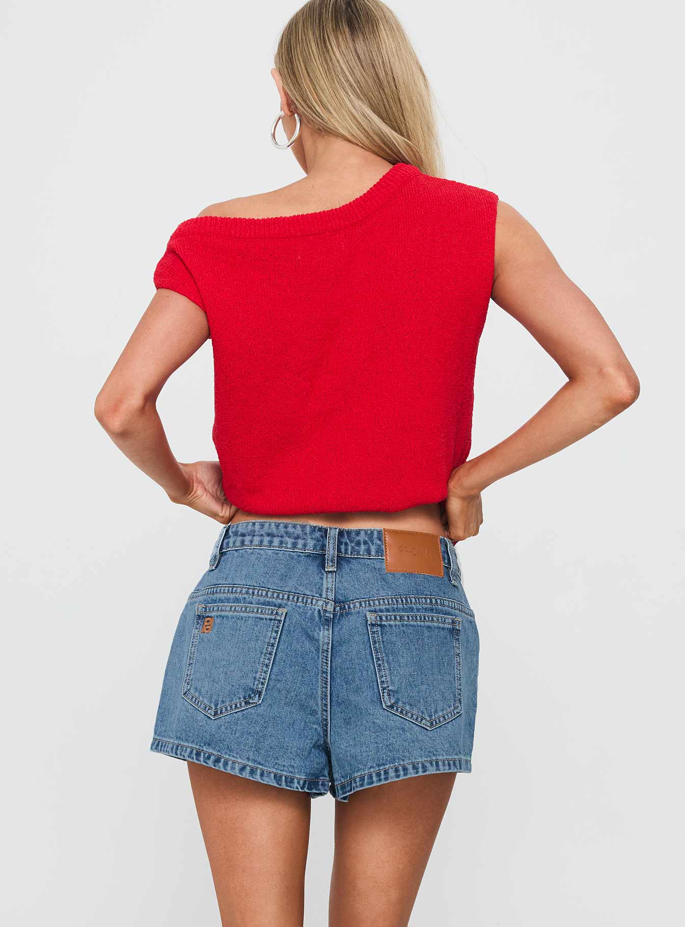 Dreamful Low Rise Mini Denim Shorts Mid Blue Wash