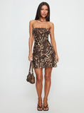 Confessions Strapless Mini Dress Leopard