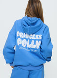 Princess Polly Hooded Sweatshirt Bubble Text Blue White