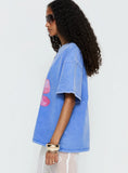 Watercolour Daydream Oversized Graphic Tee Washed Blue