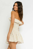 Take Me With You Khaki Gingham Two Piece Dress