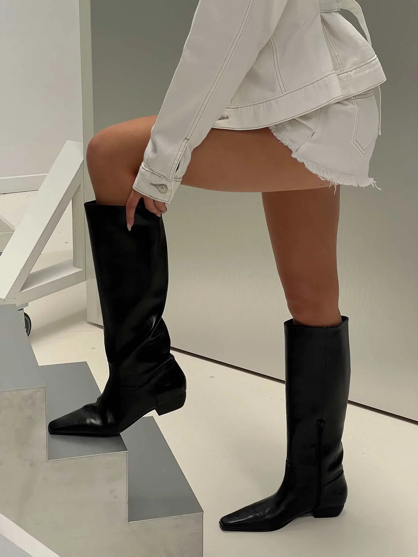 Dance For You Knee High Boots Black