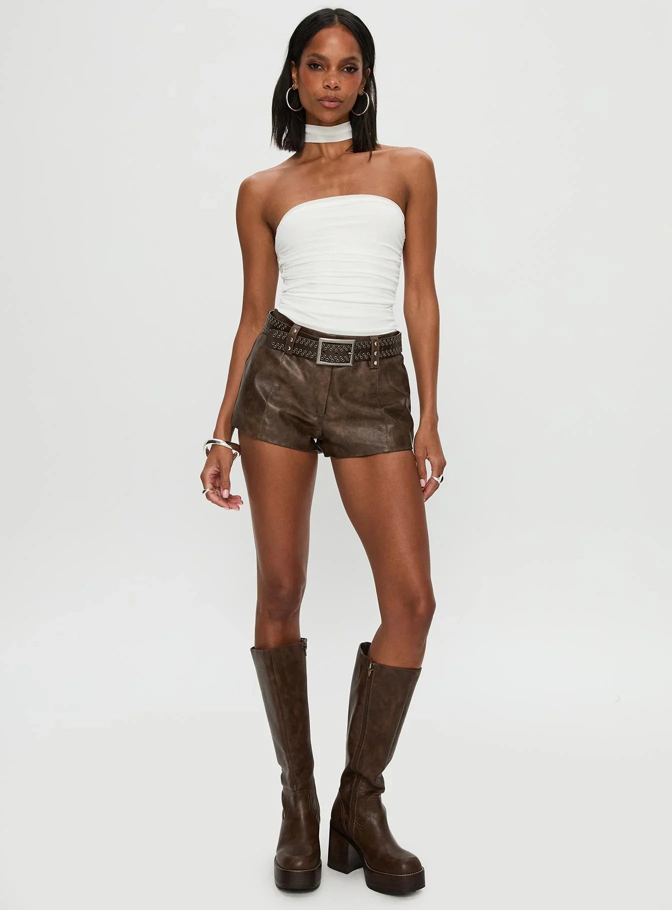 Sorelle Scarf Bodysuit White