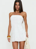 Graces Strapless Mini Dress White