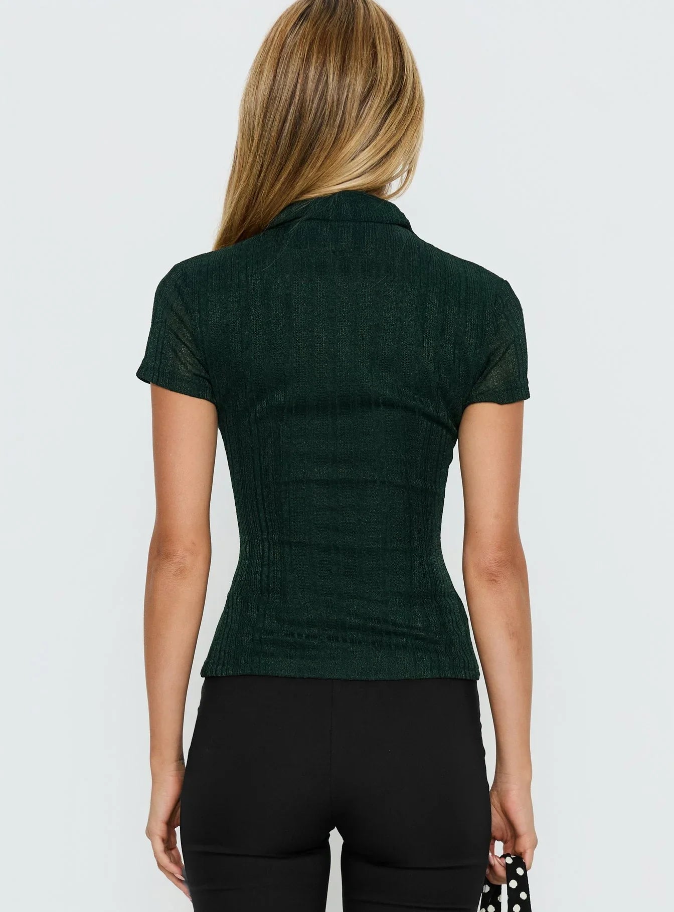 When You Sleep Short Sleeve Top Dark Green