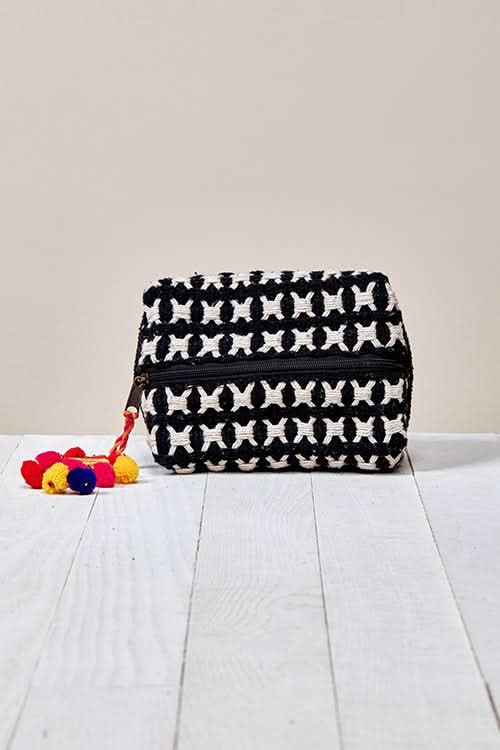 Hannah Black Geo Print Makeup Bag