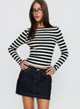 Nickei Denim Mini Skirt Raw Dark Wash