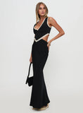 Keila Lace Trim Maxi Dress Black Cream