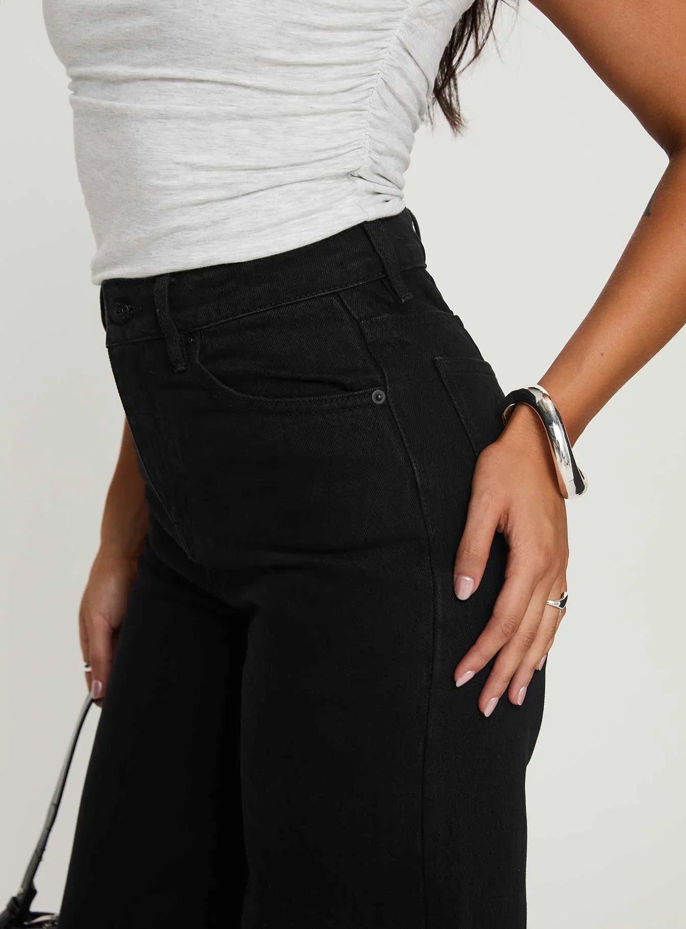 Goldie High Rise Wide Leg Jeans True Black