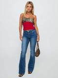 Wild Encore Strapless Top Red Leopard