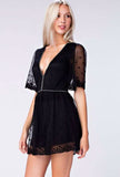 Luminous Stars Sheer Black Lace Romper